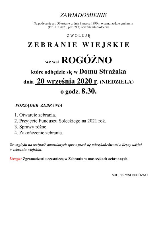 zebranie wiejskie rogozno 40920