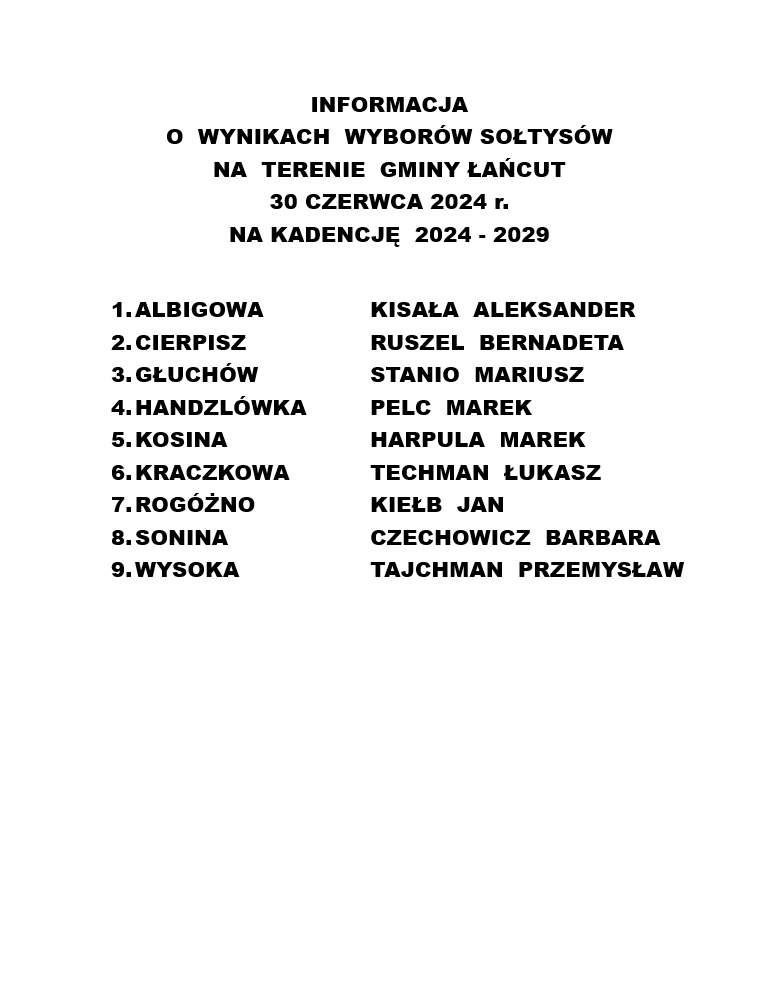 informacja sołtysi