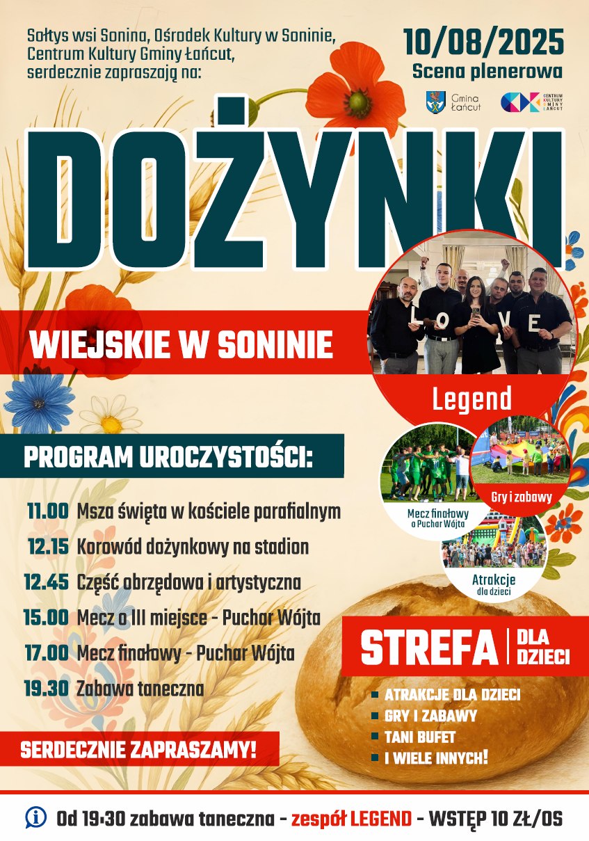 dożynki sonina 2025 plakat