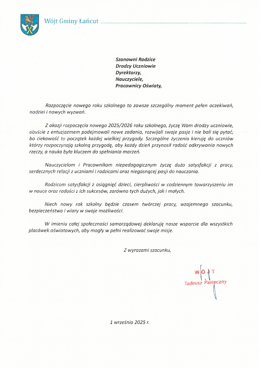 rozpoczęcie roku szkolnego
