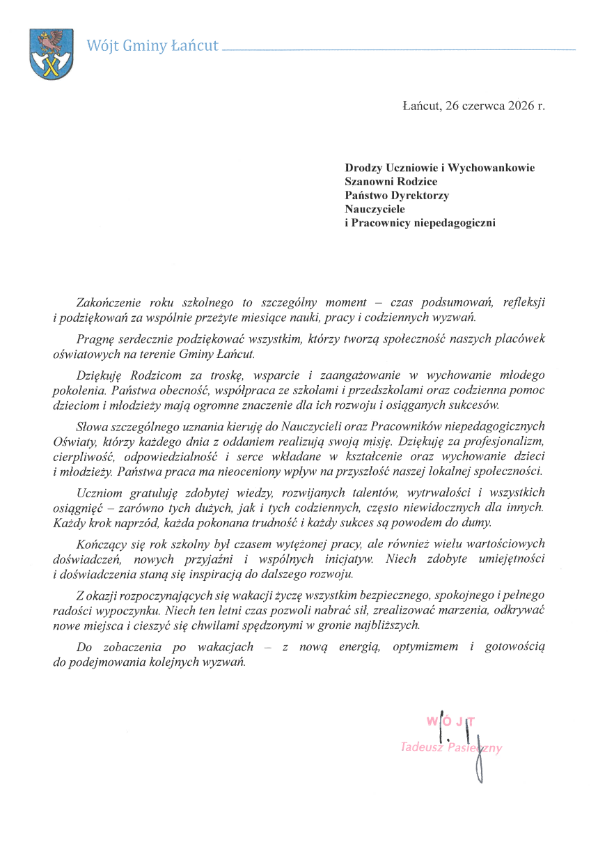 zyczenia zakonczenie roku 
